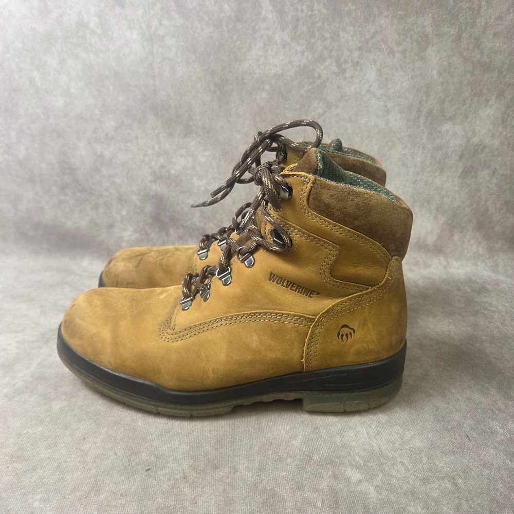 Wolverine DuraShocks Mens Tan Leather Lace Up Work Boots 03417 Size 10.5 M